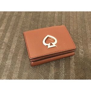 Kate Spade Suzy Mini Trifold Wallet, Pebble Leather Cinnamon Brown